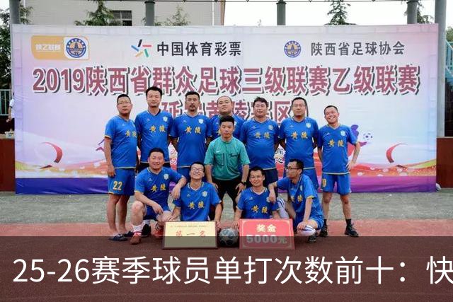 25-26赛季球员单打次数前十：快船登第一骑士登第三 东契奇最高效